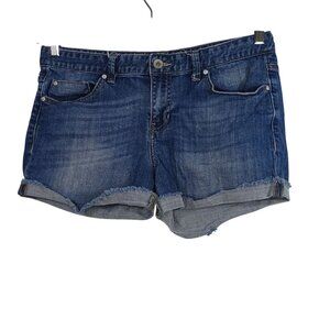 Calvin Klein Denim Cut-Off Jean Shorts Women Size 31 12 Rolled Raw Hem